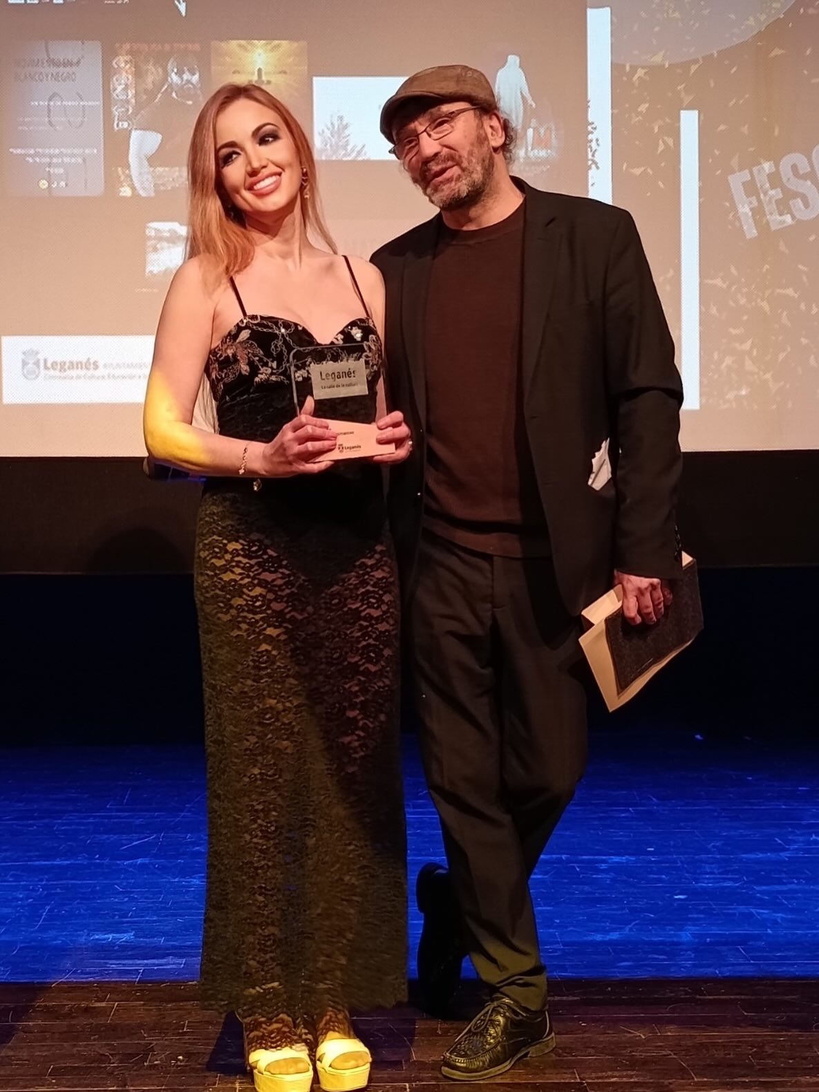 Irene Morillo, premio actriz y Adan Latonda